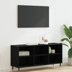 vidaXL TV-skåp Svart Ek 103,5 x 30 x 50 cm Konstruerat trä