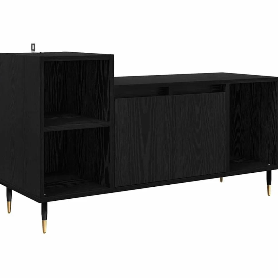 vidaXL TV-skåp Svart Ek 100 x 35 x 55 cm Konstruerat trä