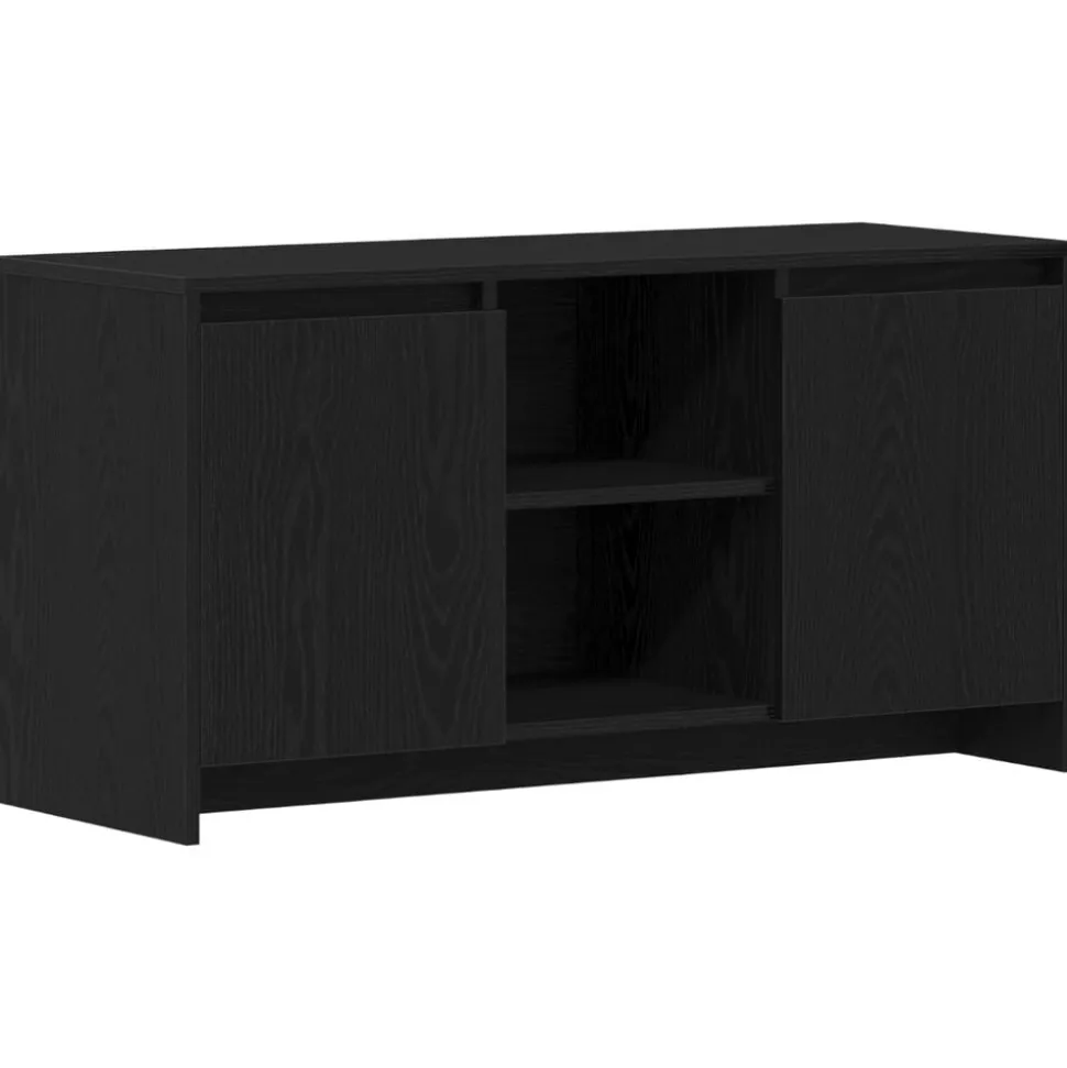 vidaXL TV-skåp Svart Ek 102 x 37,5 x 52,5 cm Konstruerat trä