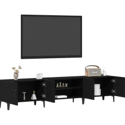 vidaXL TV-skåp Svart Ek 180 x 31,5 x 40 cm Konstruerat trä