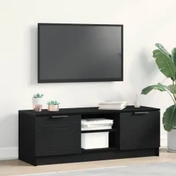 vidaXL TV-skåp Svart Ek 102 x 32 x 35.5 cm Konstruerat trä