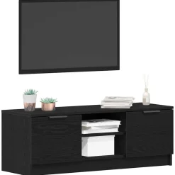 vidaXL TV-skåp Svart Ek 102 x 32 x 35.5 cm Konstruerat trä