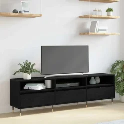 vidaXL TV-skåp Svart Ek 150 x 30 x 45 cm Konstruerat trä