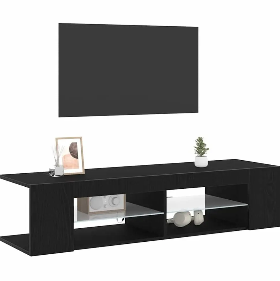 vidaXL TV-skåp Svart Ek 135 x 39 x 30 cm Konstruerat trä