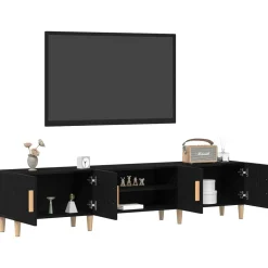 vidaXL TV-skåp Svart Ek 180 x 31,5 x 40 cm Konstruerat trä