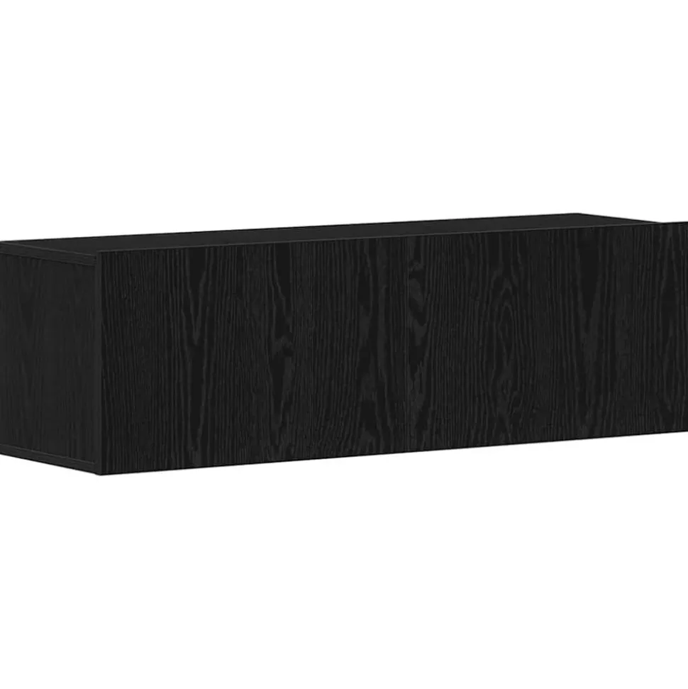 vidaXL TV-skåp Väggmonterad Svart Ek 100 x 30 x 30 cm Konstruerat trä