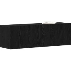 vidaXL TV-skåp Väggmonterad Svart Ek 100 x 30 x 30 cm Konstruerat trä