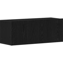vidaXL TV-skåp Väggmonterad Svart Ek 80 x 30 x 30 cm Konstruerat trä