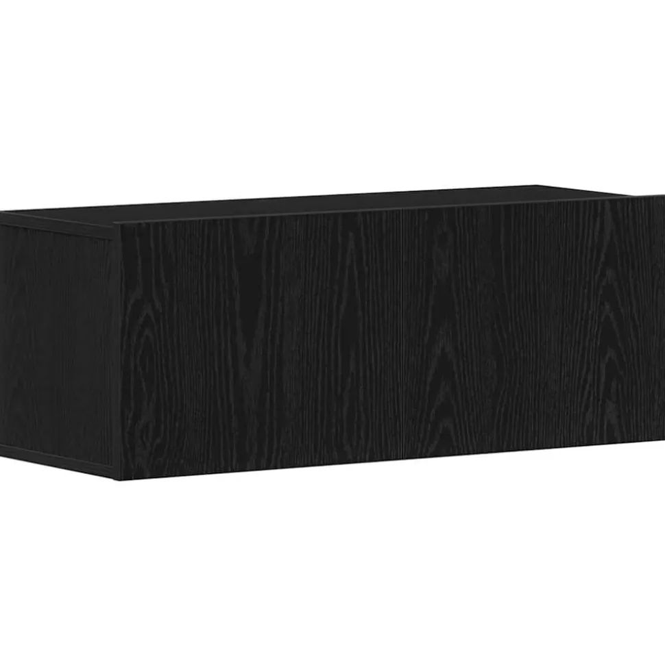 vidaXL TV-skåp Väggmonterad Svart Ek 80 x 30 x 30 cm Konstruerat trä