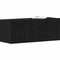 vidaXL TV-skåp Väggmonterad Svart Ek 80 x 30 x 30 cm Konstruerat trä