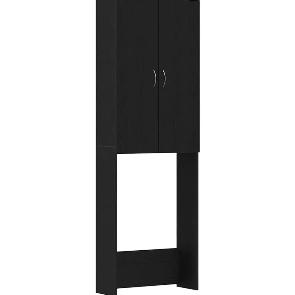 vidaXL Tvättmaskinsskåp svart ek 64x25,5x190 cm
