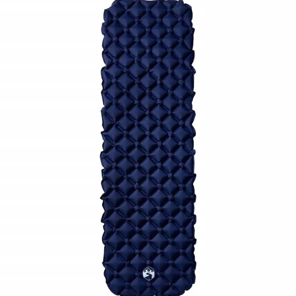 vidaXL Uppblåsbar campingmadrass 1 person marinblå 190x58x6 cm