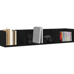 vidaXL Vägg hylla med hylla Svart Ek 100 x 18 x 18 cm Konstruerat trä