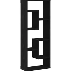 vidaXL Vägghylla svart ek 36x16x90 cm konstruerat trä