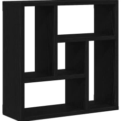 vidaXL Vägghylla svart ek 45x16x45 cm konstruerat trä