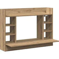 vidaXL Väggmonterat skrivbord med hylla artisan ek 105 x 48 x 75 cm