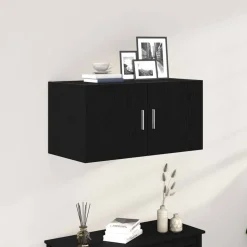 vidaXL Väggskåp svart ek 80x39x40 cm konstruerat trä