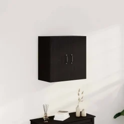 vidaXL Väggskåp svart ek 60x31x60 cm konstruerat trä