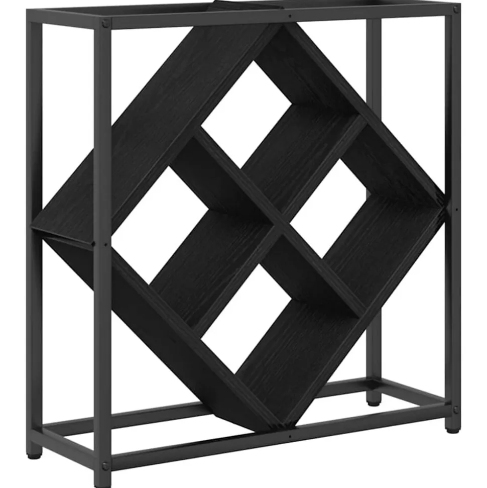 vidaXL Vinställ Svart Ek 51 x 18 x 52,5 cm Konstruerat trä