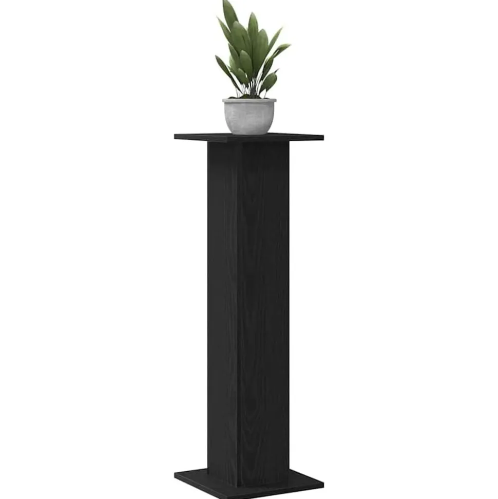 vidaXL Växtställ 2 pcs Svart Ek 30 x 30 x 95 cm Konstruerat trä