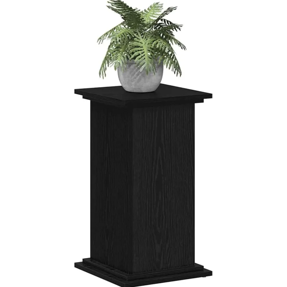 vidaXL Växtställ Svart Ek 33 x 33 x 60 cm Konstruerat trä